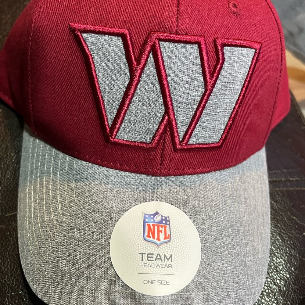 NFL Commanders Burgundy and Gray Team Cap